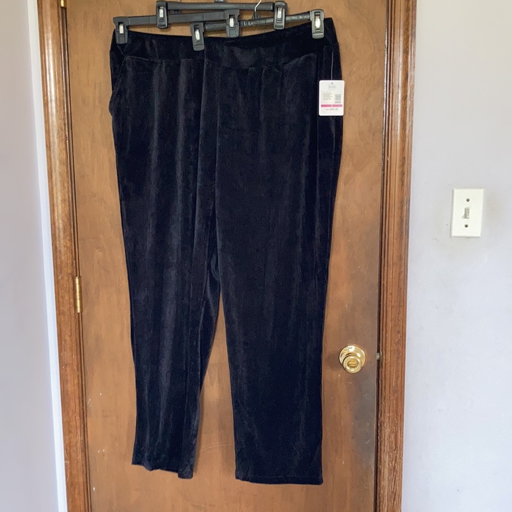Emily Daniels black pull on knit corduroy pant size 3X - Picture 12 of 17